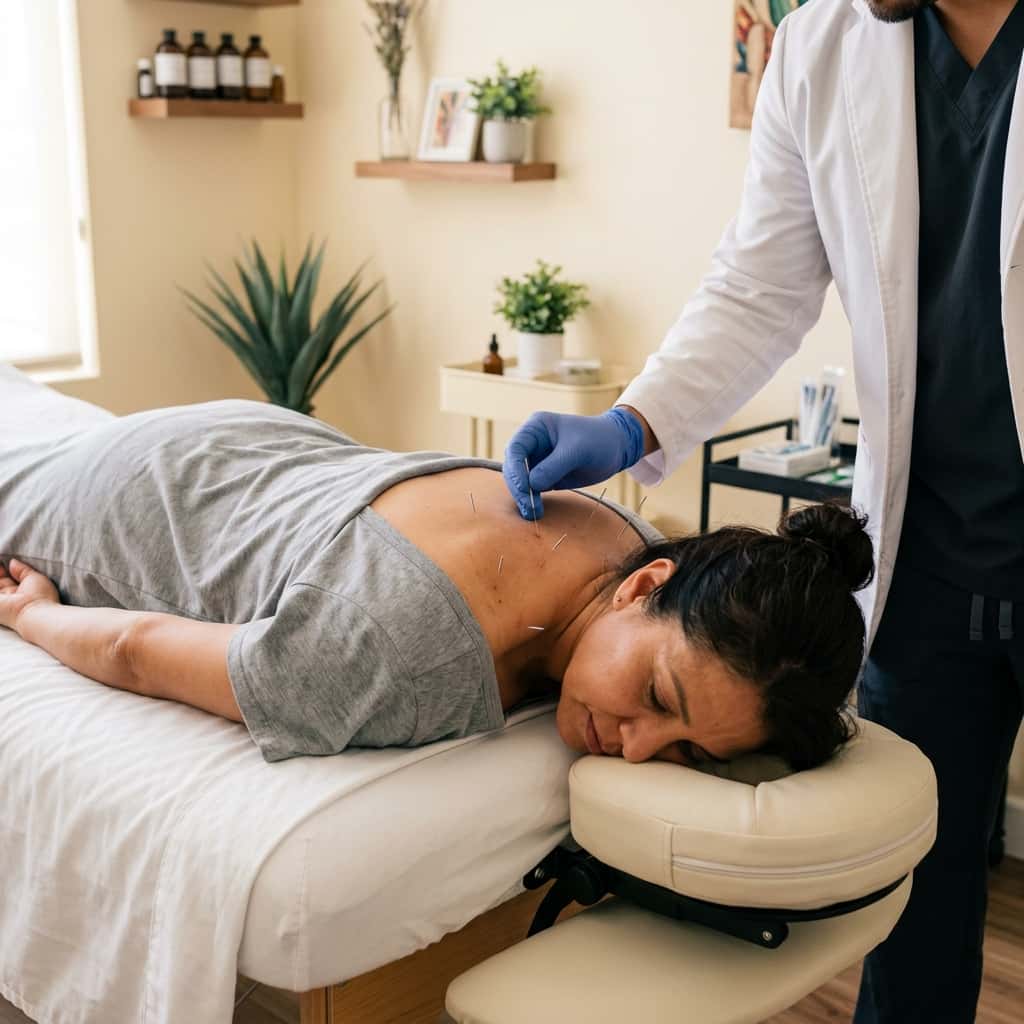Tratamiento para dolor de cuello y espalda con acupuntura